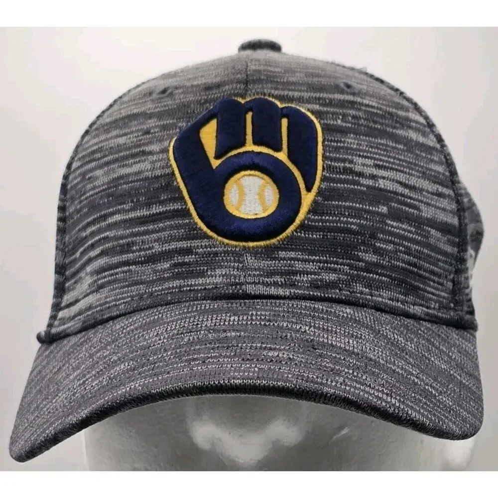 Milwaukee Brewers New Era 9Forty Gray Youth Snapback Baseball Hat Cap MLB